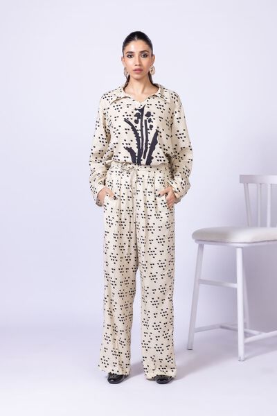 Printed | Dull Raw Silk | Trousers | GBP 7.50