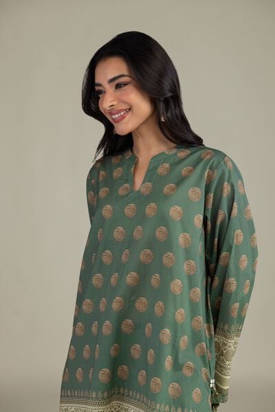 Printed | Cambric | Green Tailored 2-Piece | GBP 40.00