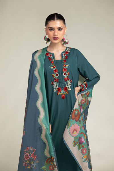 Embroidered | Polyester Silk | Floral Silk Dupatta | GBP 20.00