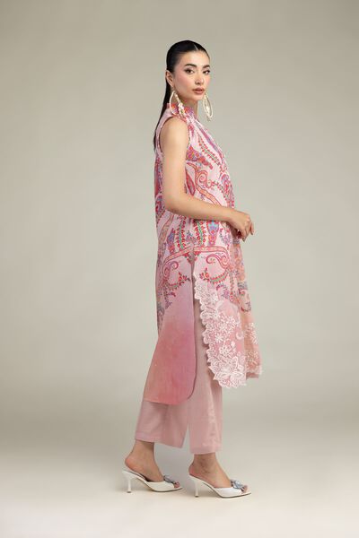 Embroidered | Raw Silk | Pink Silk Pants | GBP 25.00