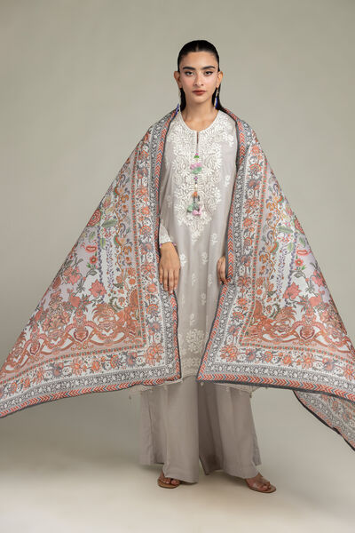 Embroidered  | Polyester Silk | Floral Silk Dupatta | GBP 20.00