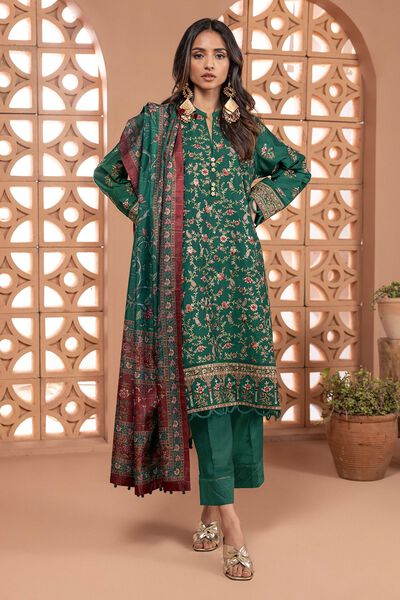 Dull Raw Silk | Embroidered | Fabrics 3 Piece | GBP 27.50