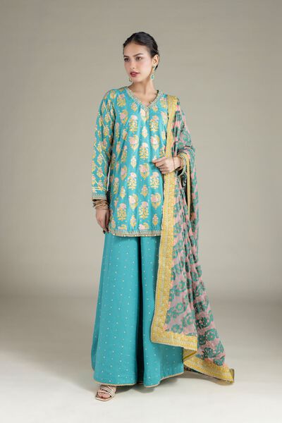 Embroidered | Raw Silk | Pants | GBP 35.00