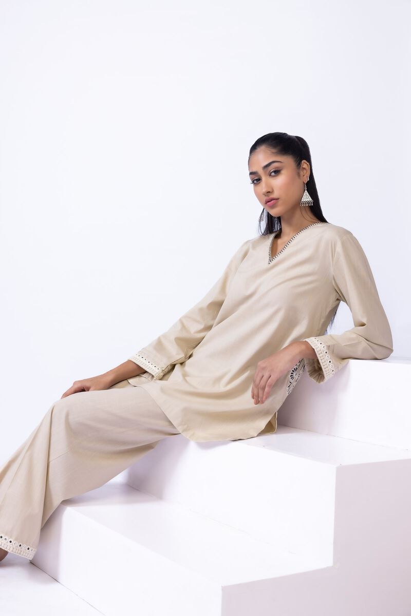 Embroidered | Crosshatch Poplin | Kurta | GBP 10.00