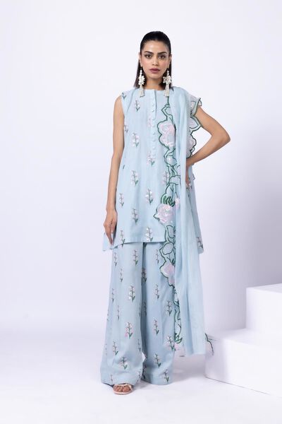 Embroidered | Cotton Zari Organza | Kurta | GBP 12.00