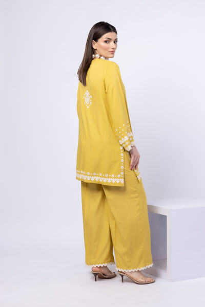 Embroidered | Crosshatch Raw Silk | Pants | GBP 20.00