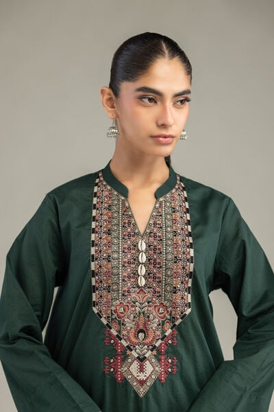 Embroidered | Cambric | Green Cambric Kurta | GBP 35.00