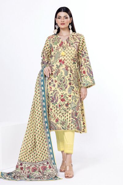 Printed | Slub Lawn | Fabrics 3 Piece | GBP 17.50