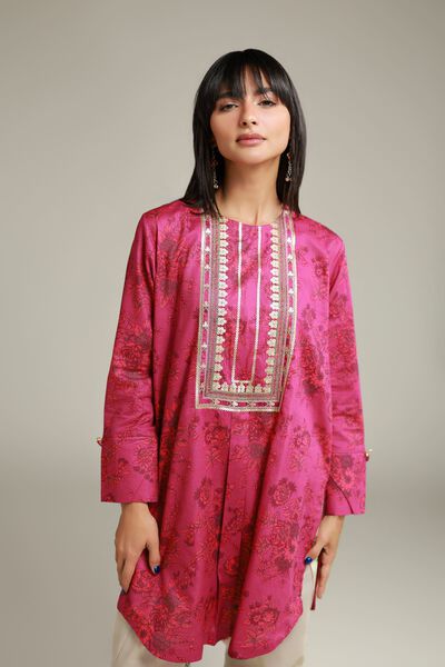 Embroidered | Cambric | Cambric Round-Neck Kurta | GBP 30.00