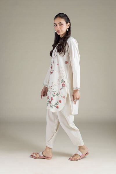 Embroidered | Textured Cambric | Solid Pants | GBP 15.00