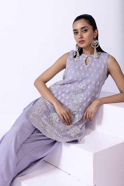 Embroidered | Polyester Crinkle Chiffon | Kurta | GBP 60.00