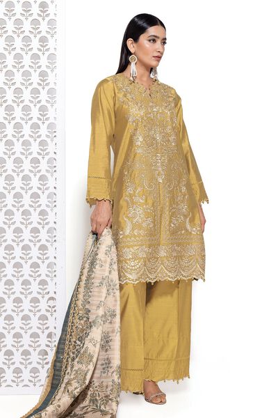 Embroidered | Dull Raw Silk | Tailored 3 Piece | GBP 40.00