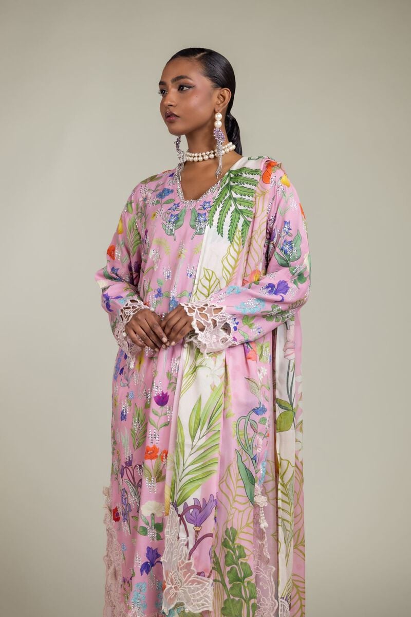Raw Silk | Floral Embroidered Suit | GBP 155.00