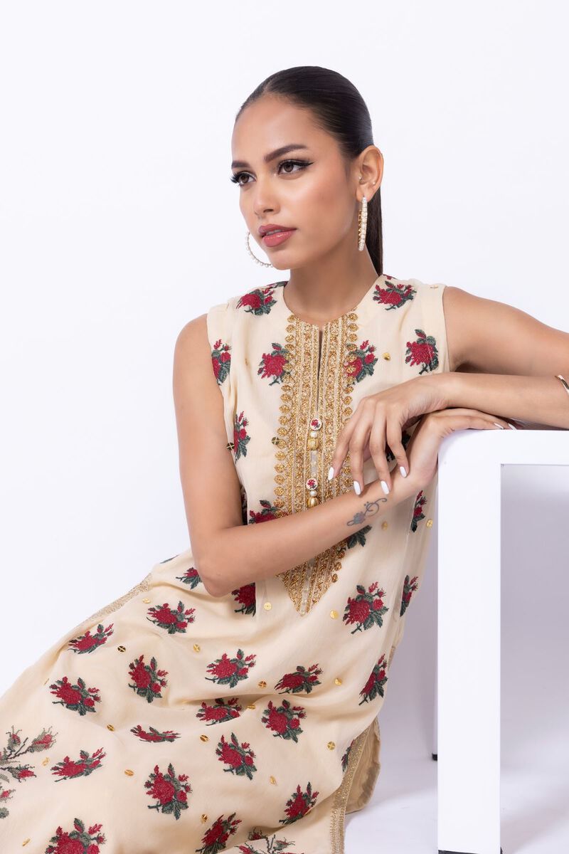 Embroidered | Polyester Crinkle Chiffon | Kurta | GBP 24.00