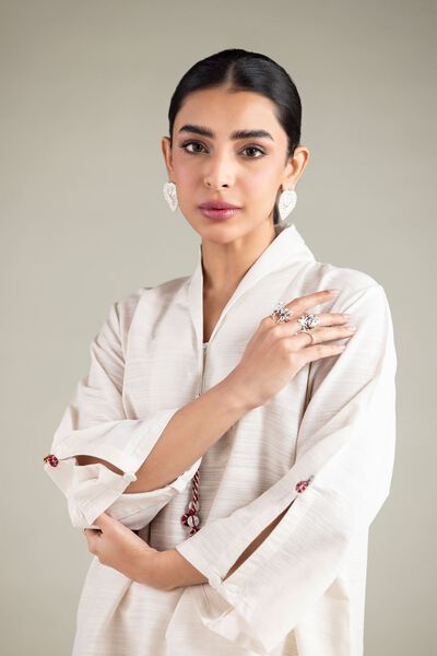 Dyed | Textured Cotton | Short Drawstring Kurta | GBP 20.00