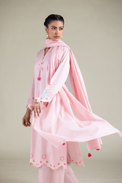 Embroidered | Textured Cotton | Tassel Dupatta | GBP 15.00