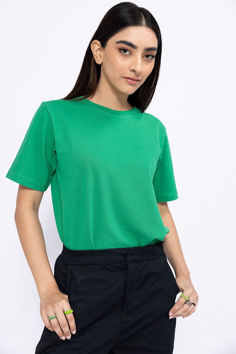 Round Neck T-shirt, GREEN, hi-res image number null