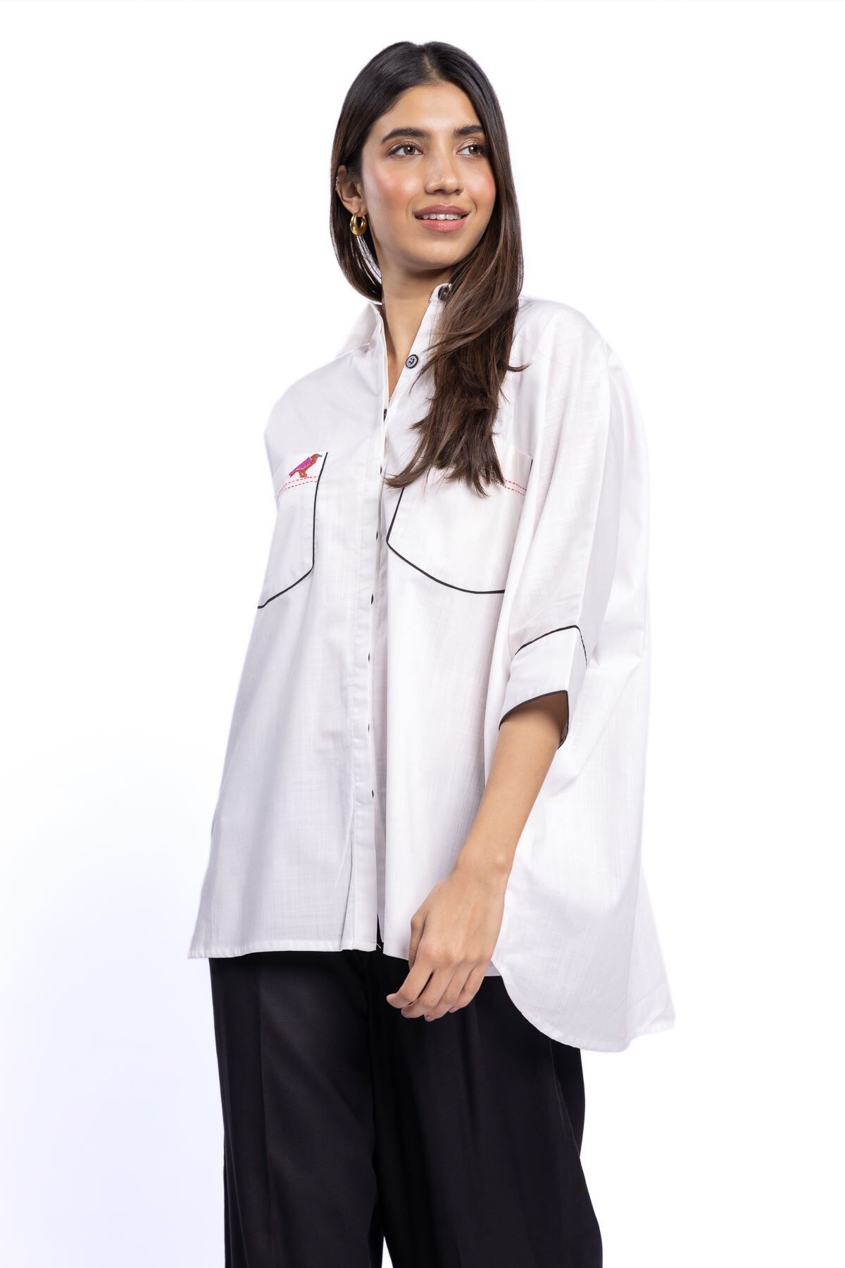 トップス KHOKI 23ss Khadi embroidery shirt KHOKI 23ss Khadi embroidery shirt