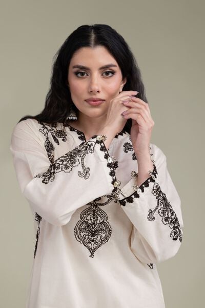 Embroidered | Cotton Dobby | Floral Cotton Kurta | GBP 30.00