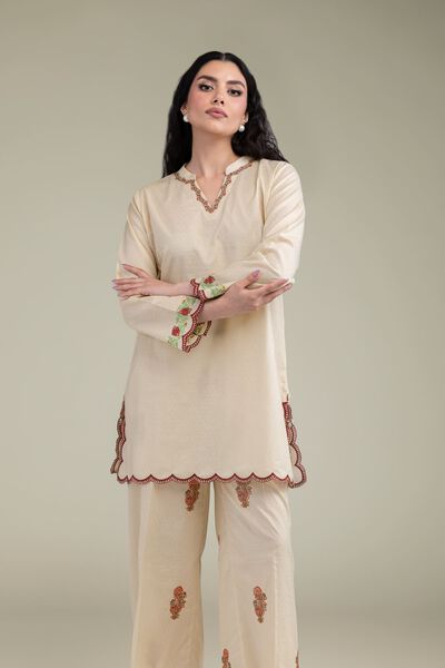 Embroidered | Cotton Dobby | Floral Cotton Kurta | GBP 30.00