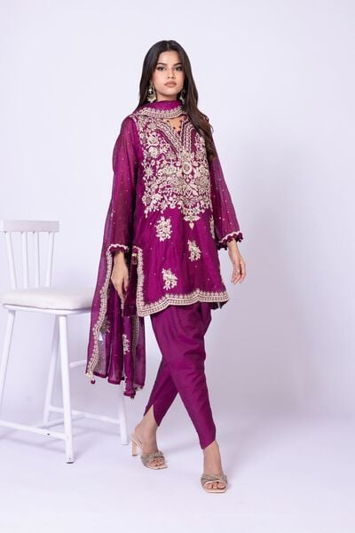 Dyed | Viscose Polyester Net | Shalwar | GBP 7.50