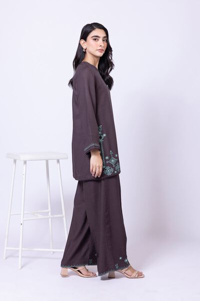 Embroidered | Dull Raw Silk | Pants | GBP 12.00