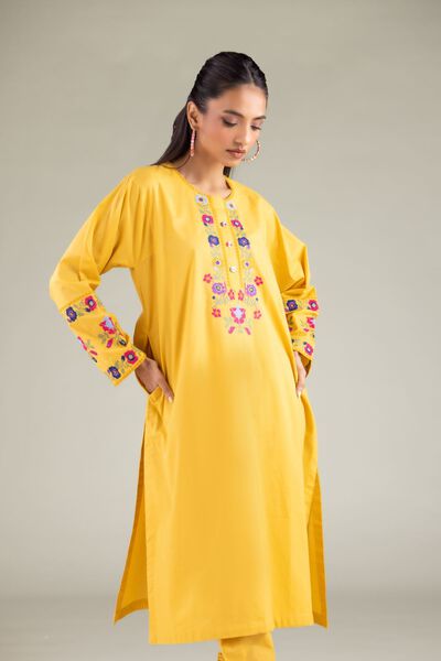 Embroidered | Cambric | Floral Longline Kurta | GBP 35.00