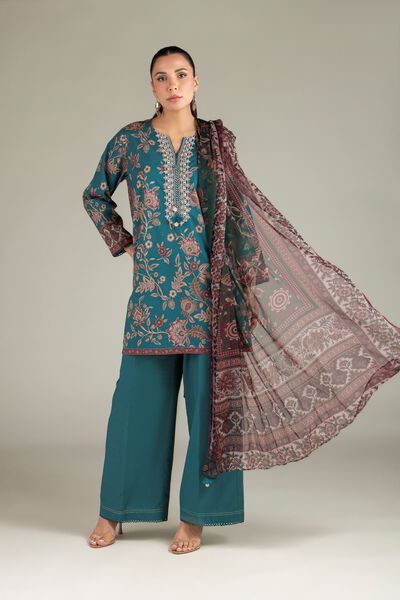 Embroidered | Cotton Dobby | Cotton Tailored 3-Piece | GBP 42.00