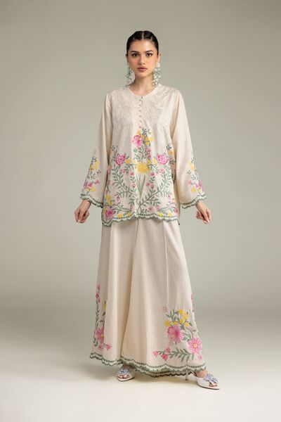 Embroidered | Raw Silk | Pants | GBP 40.00