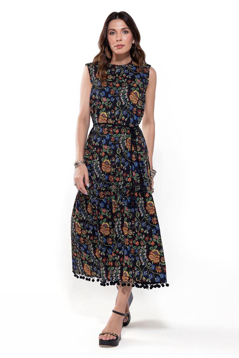 Printed | Ripple Crinkle | Maxi Dress | null