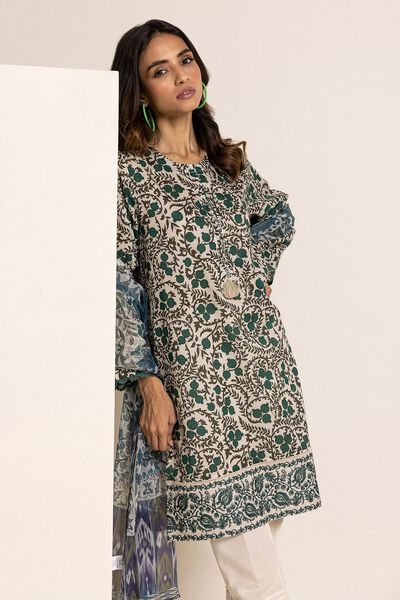 Fabrics 2 Piece | Top Dupatta, OFF-WHITE, hi-res