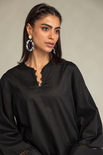 Printed | Cambric | Black Short Kurta | GBP 15.00