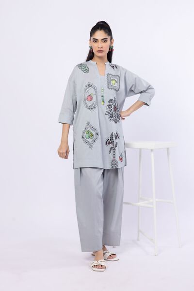 Embroidered | Crosshatch Poplin | Kurta | GBP 25.00