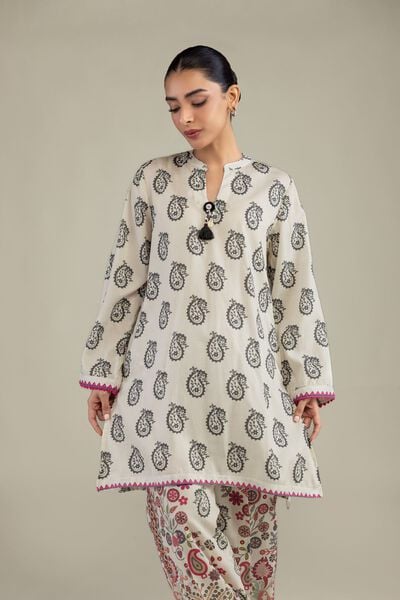 Printed | Textured Weave | Short Paisley Kurta | GBP 25.00