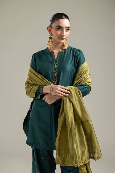 Cotton Net | Olive Net Dupatta | GBP 30.00