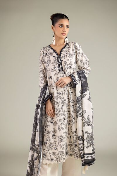 Embroidered | Mesuri Dobby | Floral Tailored 3-Piece | GBP 55.00