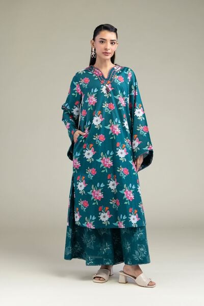 Printed | Cotton Dobby | Floral Teal Pants | GBP 25.00