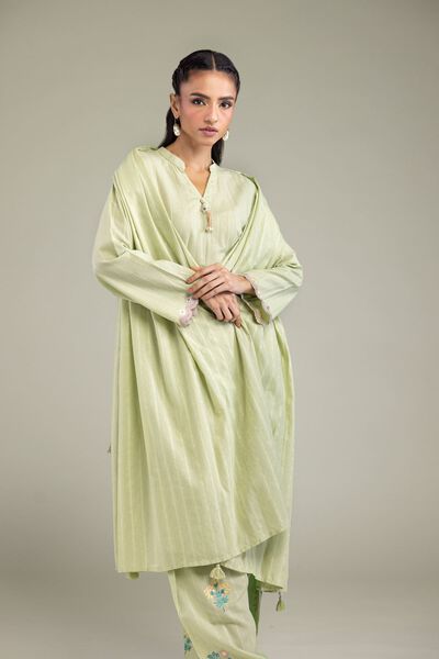 Embroidered | Textured Cotton | Solid Cotton Dupatta | GBP 25.00
