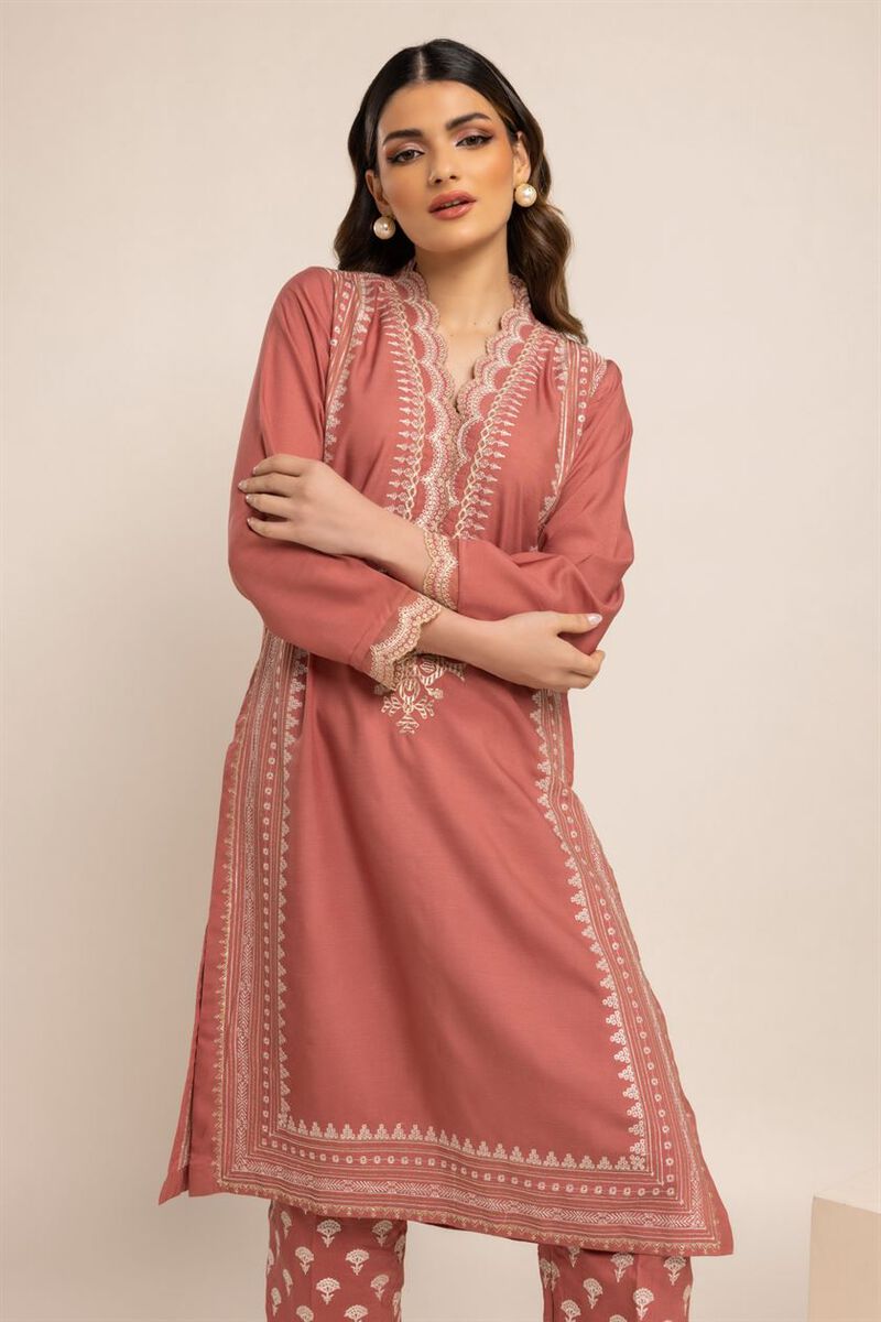 Embroidered Kameez, PINK, hi-res image number null