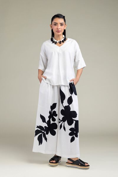 Printed | Viscose Crepe | Floral Viscose Trousers | GBP 20.00