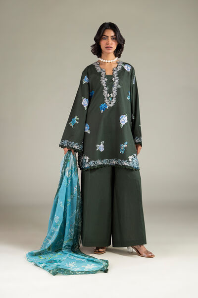 Embroidered | Cambric | Fabrics 3 Piece | GBP 24.50