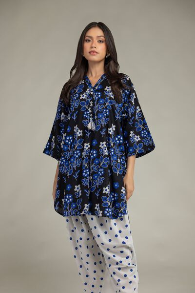 Printed | Cambric | Floral V-Neck Kurta | GBP 30.00