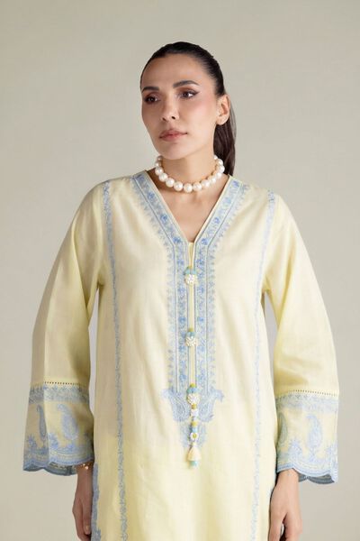 Embroidered | Textured Cotton | Tailored 2 Piece | Top and Bottom | GBP 60.00