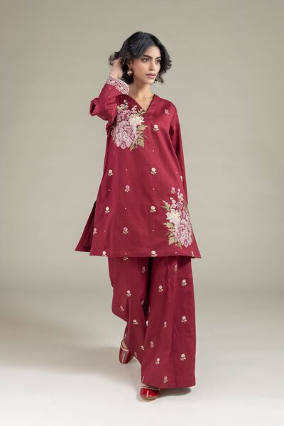 Embroidered | Textured Cotton | Pants | GBP 22.00