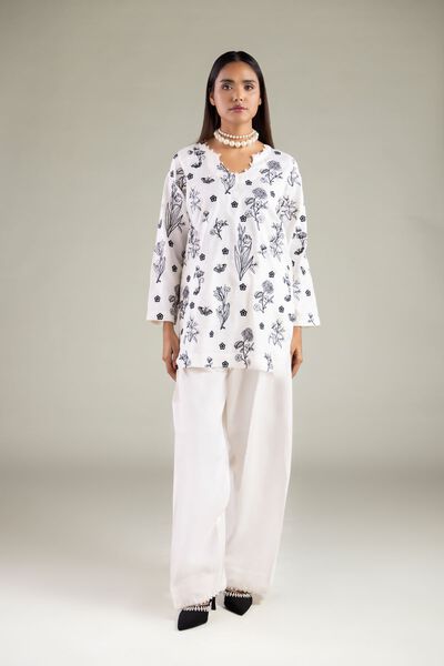 Embroidered | Raw Silk | Relaxed Floral Shalwar | GBP 25.00