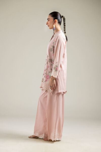 Raw Silk | Floral Pink Pants | GBP 30.00