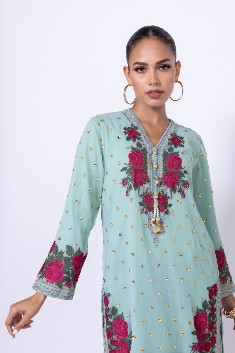 Embroidered | Polyester Crinkle Chiffon | Kurta | GBP 24.00