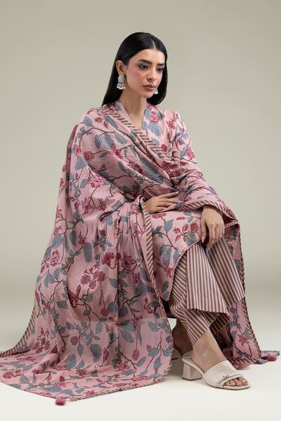 Printed | Lawn | Floral Pink Dupatta | GBP 15.00