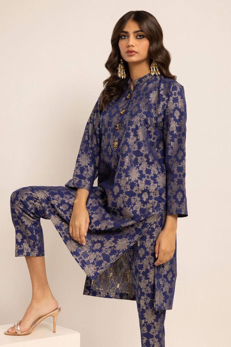Kurta | Embroidered, BLUE, hi-res image number null