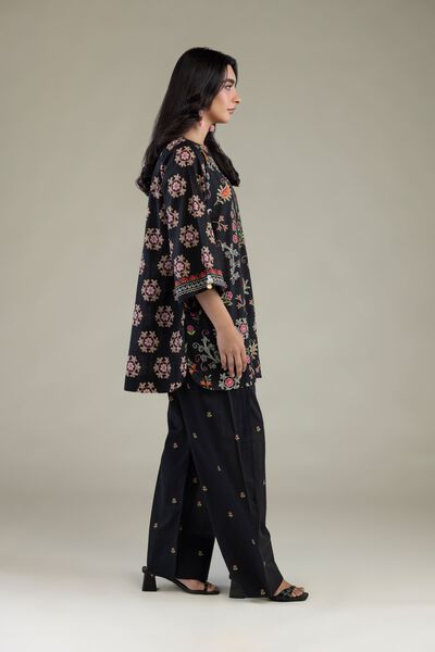 Printed | Cambric | Black Floral Shalwar | GBP 30.00
